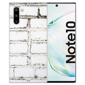 Samsung Galaxy Note 10 Silikon TPU Hülle mit Fotodruck Weiße Mauer