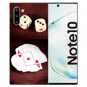 Samsung Galaxy Note 10 Silikonhülle TPU mit Fotodruck Spielkarten-Würfel