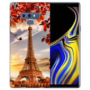 Silikon TPU Hülle für Samsung Galaxy Note 9 mit Eiffelturm Bilddruck 