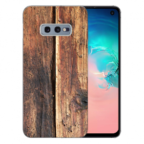 Samsung Galaxy S10e Silikon TPU Hülle mit Fotodruck HolzOptik