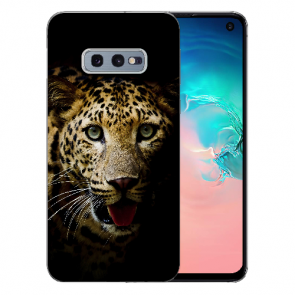 Silikon Schutzhülle für Samsung Galaxy S10e mit Bilddruck Leopard