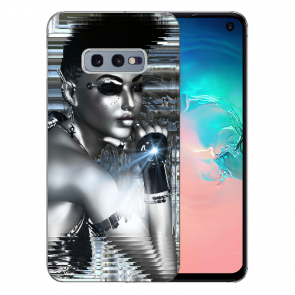 Samsung Galaxy S10e Silikon TPU Hülle mit Fotodruck Robot Girl Etui