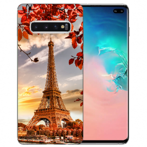 Samsung Galaxy S10 Schutzhülle TPU-Silikon mit Eiffelturm Bilddruck 