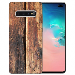 Samsung Galaxy S10 TPU-Silikon Hülle mit Fotodruck HolzOptik