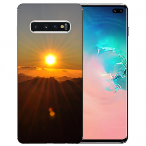 Samsung Galaxy S10 TPU-Silikon Hülle mit Fotodruck Sonnenaufgang