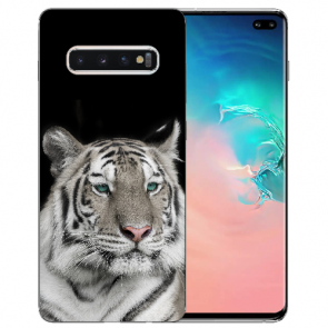 Schutzhülle TPU-Silikonhülle mit Tiger Bilddruck für Samsung Galaxy S10 