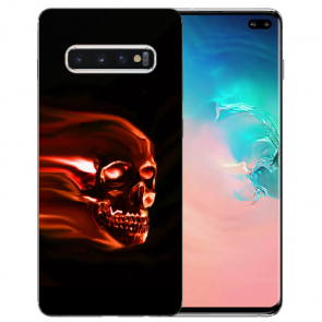 Samsung Galaxy S10 TPU-Silikon Hülle mit Totenschädel Fotodruck 