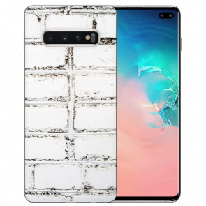 Samsung Galaxy S10 TPU-Silikon Hülle mit Fotodruck Weiße Mauer Etui