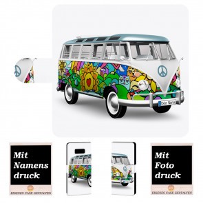 Handy Tasche mit Hippie Bus + Bilddruck für Samsung Galaxy S8