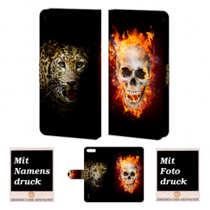 Huawei Honor 6 Plus Handy Tasche mit Bild Druck Totenschädel - Tiger 