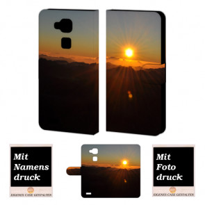 Schutzhülle Handy Tasche Huawei Mate 7 Sonnenaufgang Bild Druck