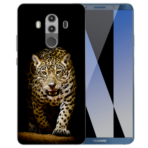 Huawei Mate 10 Pro Silikon TPU Hülle mit Fotodruck Leopard beim Jagd