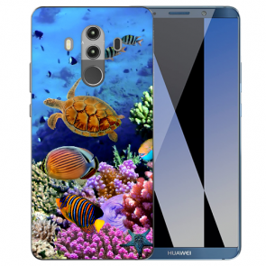 Huawei Mate 10 Pro Silikon TPU mit Aquarium Schildkröten Fotodruck 