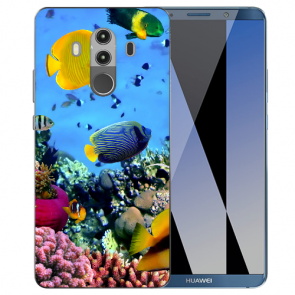 Huawei Mate 10 Pro Silikon TPU Hülle mit Fotodruck Korallenfische Etui
