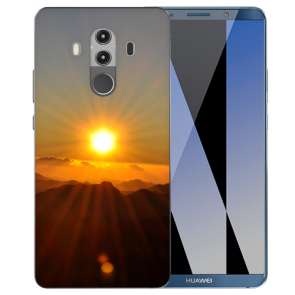 Huawei Mate 10 Pro Silikon TPU Hülle mit Sonnenaufgang Fotodruck 