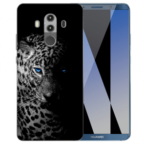Huawei Mate 10 Pro Silikon TPU mit Leopard mit blauen Augen Fotodruck 