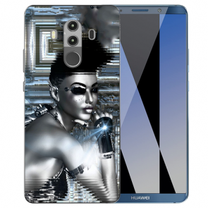 Huawei Mate 10 Pro Silikon TPU Hülle mit Robot Girl Fotodruck Etui