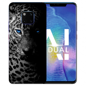 Huawei Mate 20 Pro Silikon TPU mit Bilddruck Leopard mit blauen Augen