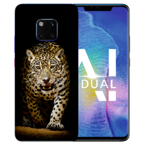 Huawei Mate 20 Pro Silikon TPU Hülle mit Bilddruck Leopard beim Jagd