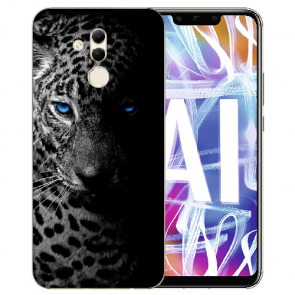 Huawei Mate 20 Lite Silikon TPU mit Fotodruck Leopard mit blauen Augen