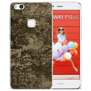 Huawei P10 Lite TPU Silikon Handy Hülle mit Bilddruck Braune Muster