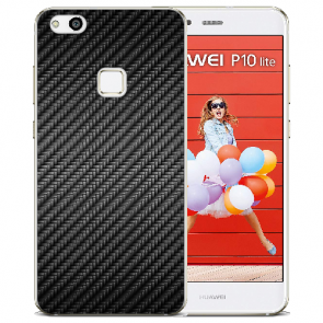 Huawei P10 Lite Silikon Schutzhülle TPU mit Carbon Optik Bilddruck 