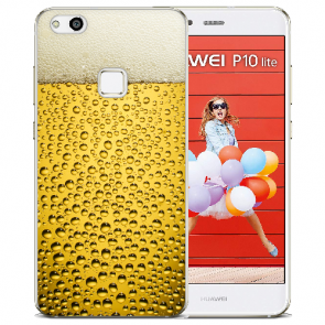 Huawei P10 Lite Silikon Schutzhülle TPU mit Bier Bilddruck Etui