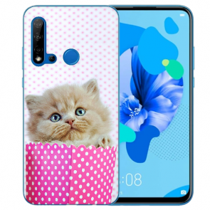 Huawei P20 Lite 2019 Schutzhülle Silikon mit Kätzchen Baby Bilddruck 