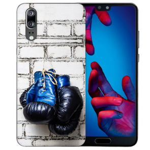 Silikon Case TPU Hülle mit Boxhandschuhe Bild Druck für Huawei P20 Etui