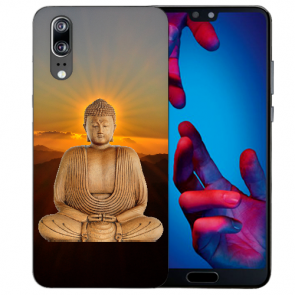 Huawei P20 Schutzhülle Silikon TPU mit Fotodruck Frieden buddha