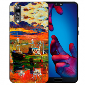 Huawei P20 Handy Hülle Silikon TPU Case mit Fotodruck Gemälde