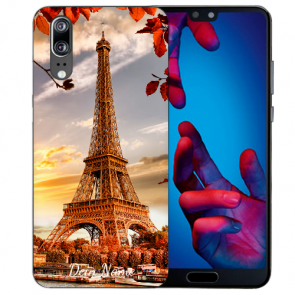 Huawei P20 Schutzhülle Silikon TPU Hülle mit Fotodruck Eiffelturm