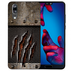 Huawei P20 Handy Hülle Silikon TPU mit Monster-Kralle Fotodruck 