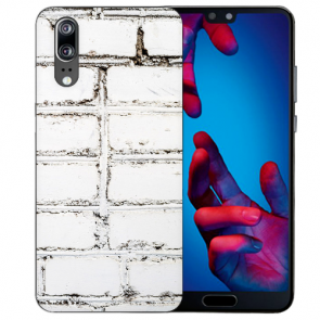 Huawei P20 Schutzhülle Silikon TPU Hülle mit Fotodruck Weiße Mauer 