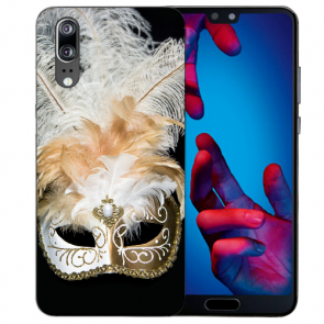 Huawei P20 Handy Hülle Silikon TPU mit Venedig Maske Fotodruck 