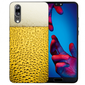 Schutzhülle Silikon Case TPU Hülle mit Bier Fotodruck für Huawei P20 Etui