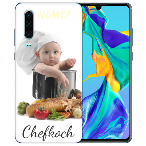 Huawei P30 Silikon / TPU Case mit foto namen Druck