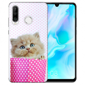 Huawei P30 Lite New Edition Silikon TPU Hülle mit Bilddruck Kätzchen Baby Case