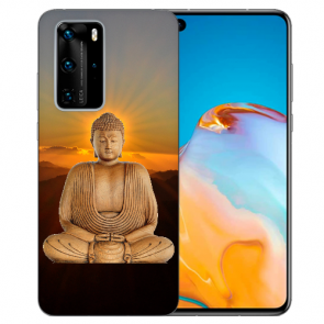 Silikon TPU Hülle für Huawei P40 mit Bilddruck Frieden buddha Etui