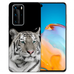 Huawei P40 Silikon TPU Case Schutzhülle mit Tiger Namen Bilddruck