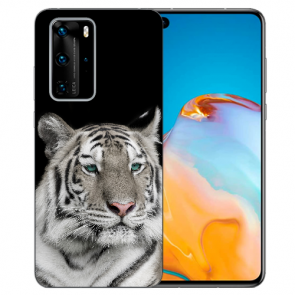 Huawei P40 Pro Schutzhülle Silikon TPU Case mit Tiger Namen Bilddruck