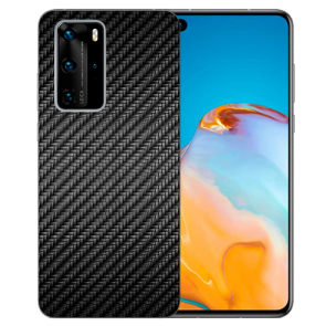 Schutzhülle Silikon TPU mit Carbon Optik Bilddruck für Huawei P40 Pro 