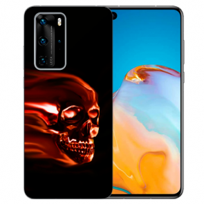 Silikon TPU Hülle für Huawei P40 Pro mit Fotodruck Totenschädel Etui