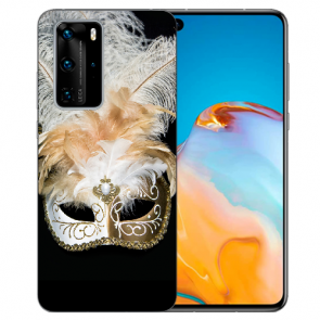 Silikon TPU Hülle für Huawei P40 mit Bilddruck Venedig Maske Etui