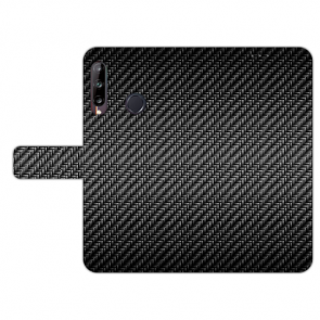 Handy Hülle für Huawei Y9 (2019) mit Carbon Optik Bilddruck Etui