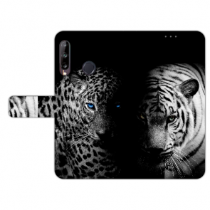 Huawei Y9 (2019) Handy Tasche mit Fotodruck Tiger mit Leopard Case