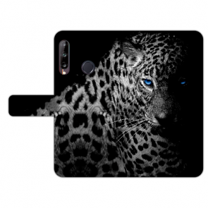 Huawei Y9 (2019) Handy Hülle mit Fotodruck Leopard mit blauen Augen