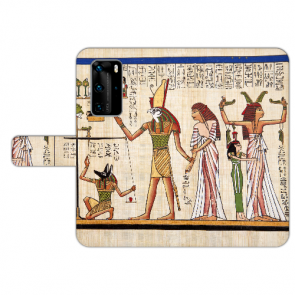 Huawei P40 Handy Hülle Tasche mit Götter Ägyptens Fotodruck Etui