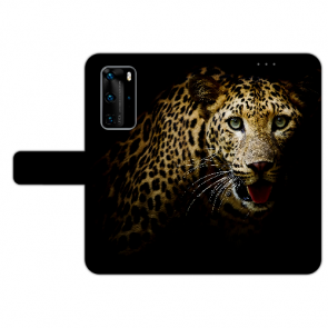 Huawei P40 Pro Schutzhülle Handy Tasche mit Bilddruck Leopard