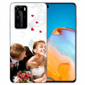 Huawei P40 Pro Silikon / TPU Case mit foto namen Druck